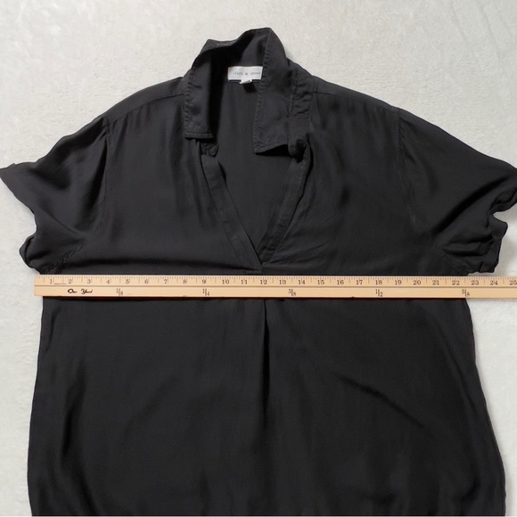 Cloth & Stone Short Sleeve Tie Waist Top Sz XL Black - Picture 12 of 13